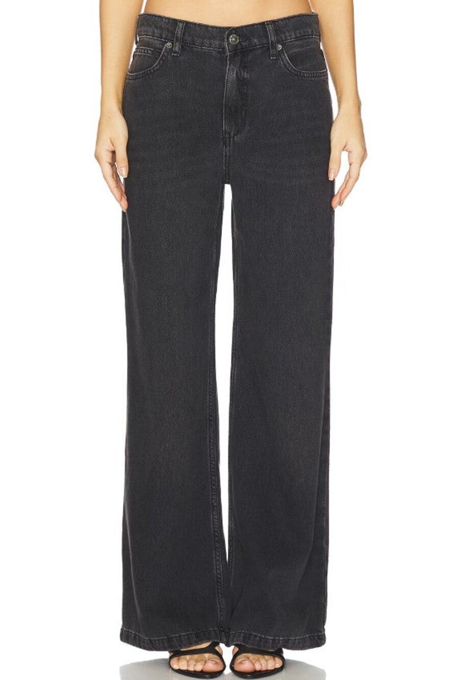 We The Free Stride Wide Leg Jeans Black Size 27